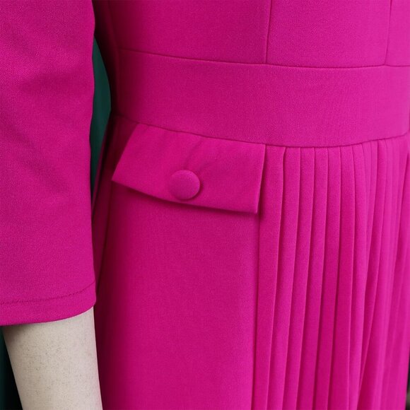 Wear to Work Midi Dress for Women Business Casual A-line Dress Elegance Church O - Picture 8 of 9